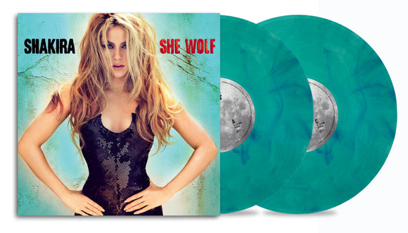 SHAKIRA - She Wolf (Sea Glass Adorned With Turquoise Swirls Vinyl)