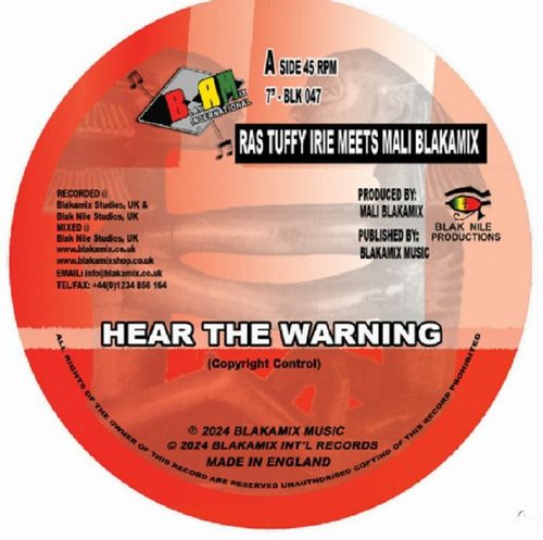 Ras Tuffy Irie meets Mali Blakamix - Hear The Warning/Dub Warning [7" Vinyl]