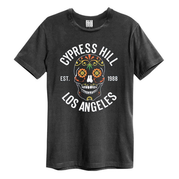 CYPRESS HILL - Floral Skull T-Shirt (Charcoal)