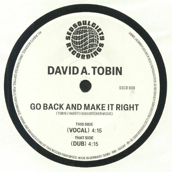 DAVID A. TOBIN - Go Back And Make It Right [7