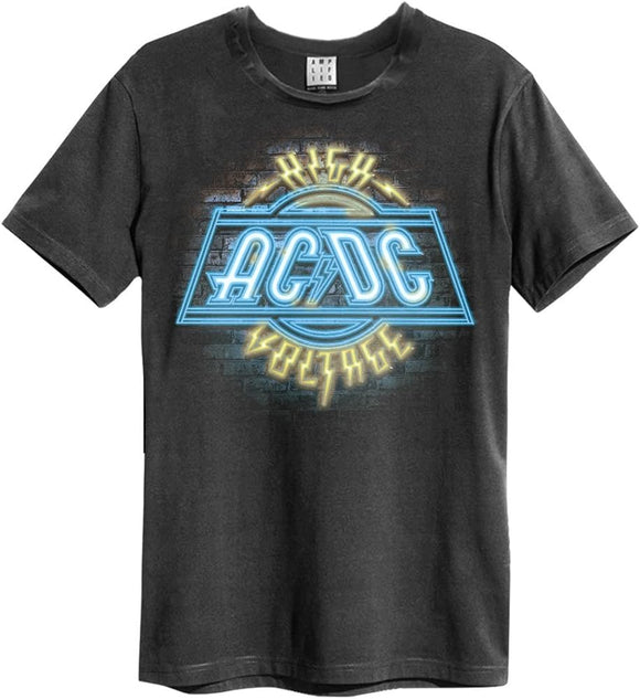 AC/DC - High Voltage Neon T-Shirt (Charcoal)