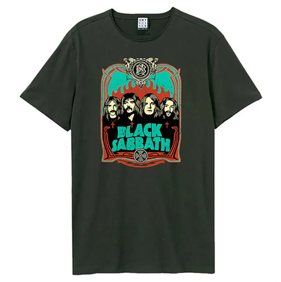 BLACK SABBATH - Flames T-Shirt (Charcoal)