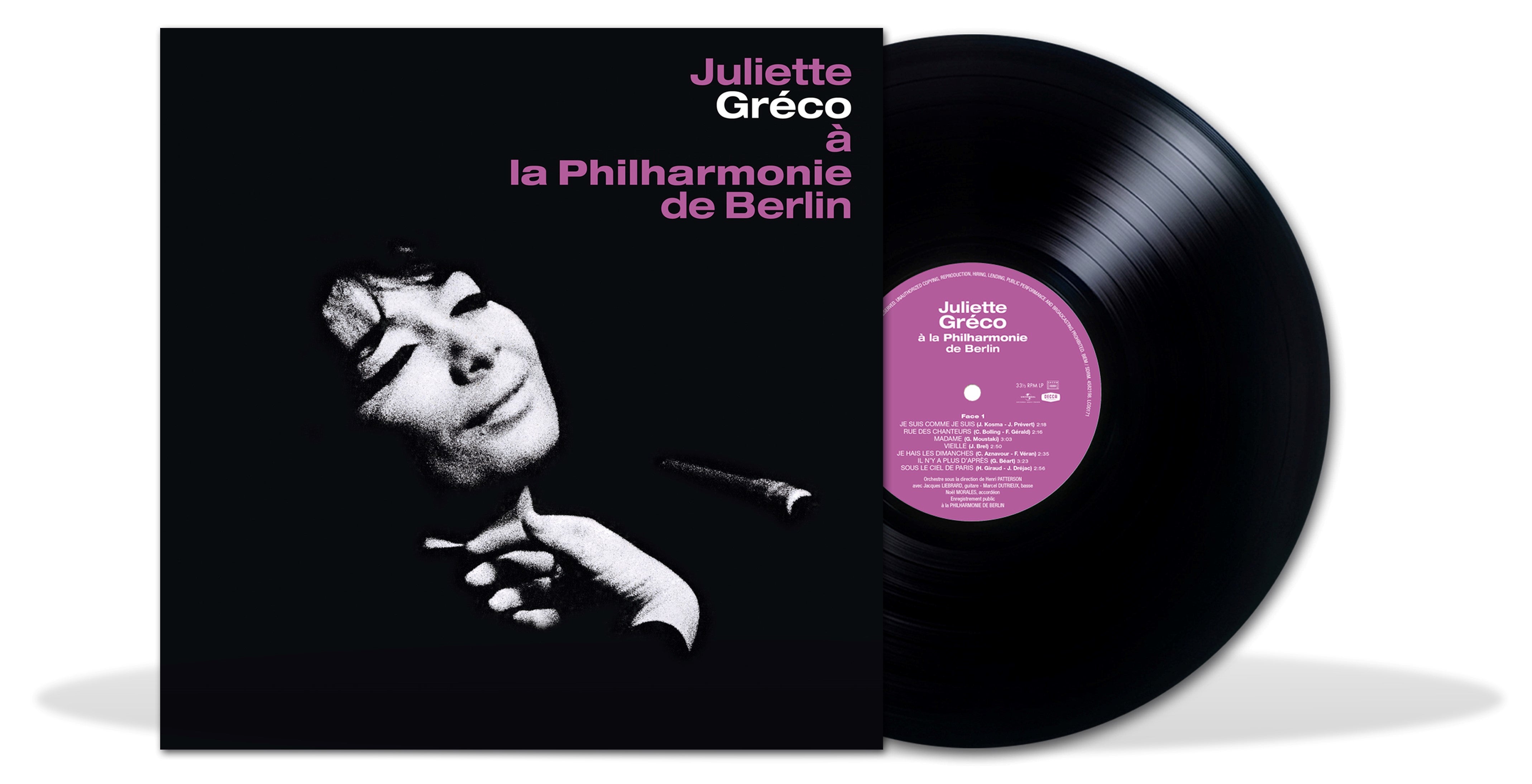 JULIETTE GRÉCO – JULIETTE GRÉCO À LA PHILHARMONIE DE BERLIN [LP ...