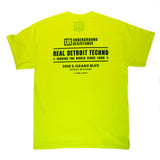 Underground Resistance 'Workers' T-Shirt  - Neon Yellow with Black print on Gildan Ultra Cotton Shirt [Large]