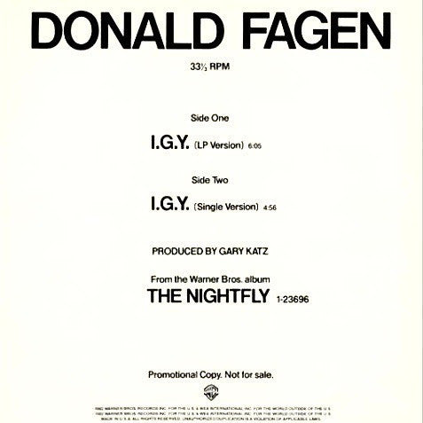 Donald Fagen - I.G.Y. (What A Beautiful World)