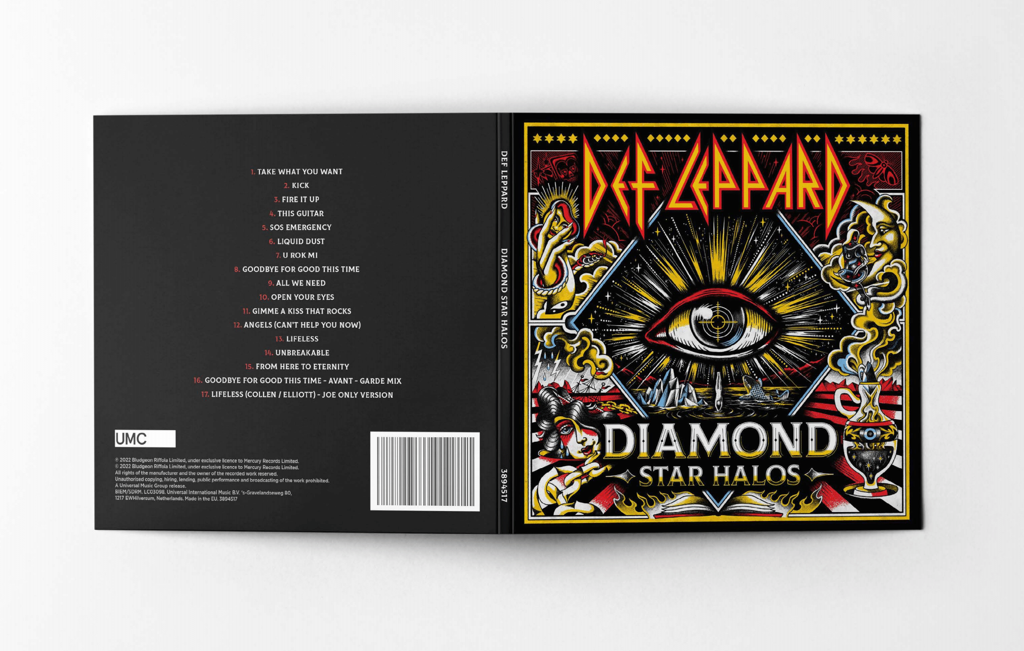 New Def Leppard Diamond Star Halos CD & Signed Art Card selling Autographed