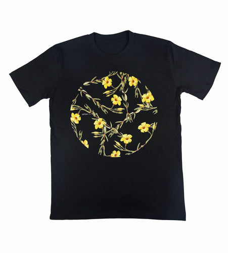 Yellow Flower T-shirts - Black T-shirt